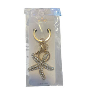 MINT STAR FISH KEYCHAIN GOLD PLATED SPARKLE